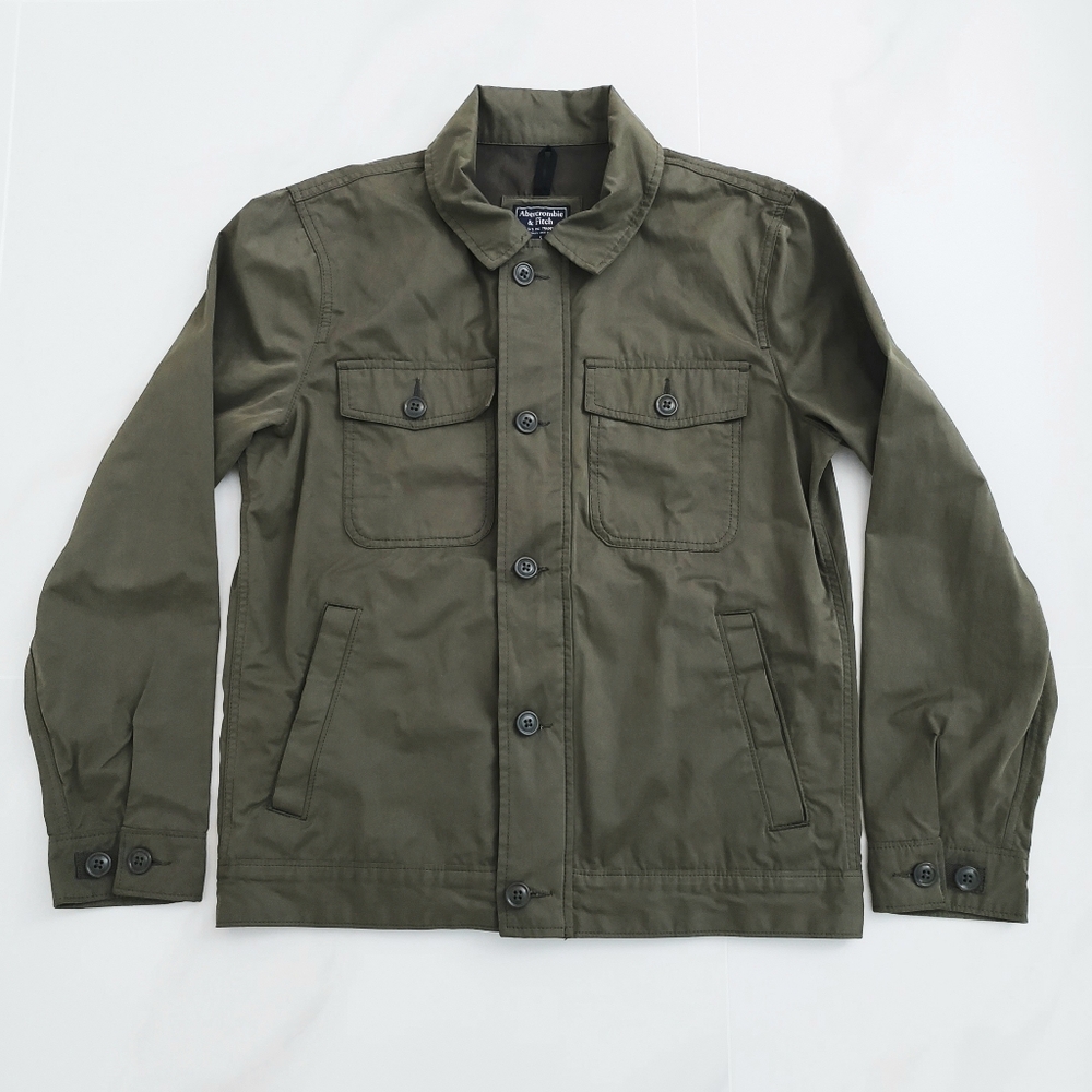 NEW Abercrombie & Fitch Dark Green Military Field Utility Jacket Sz S - Picture 7 of 13